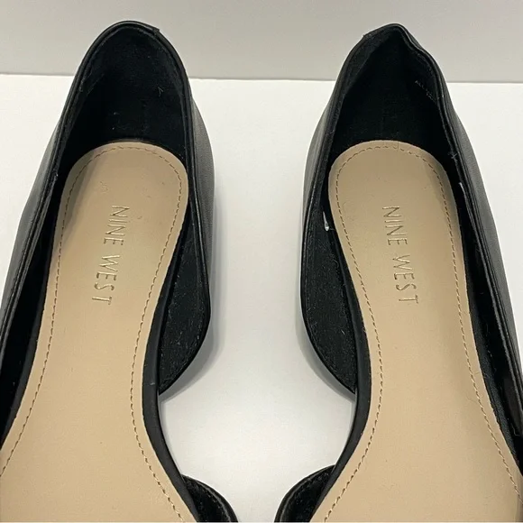 Nine West Saige d'Orsay Women’s Black Ballet Flats Size Size 7.5 Pointed Toe - Picture 11 of 15